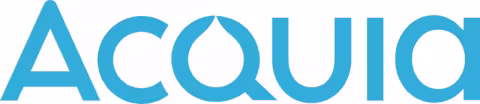 Acquia in teal-blue text