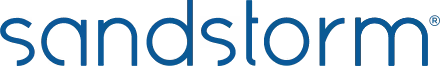 Sandstorm in lower case blue letters